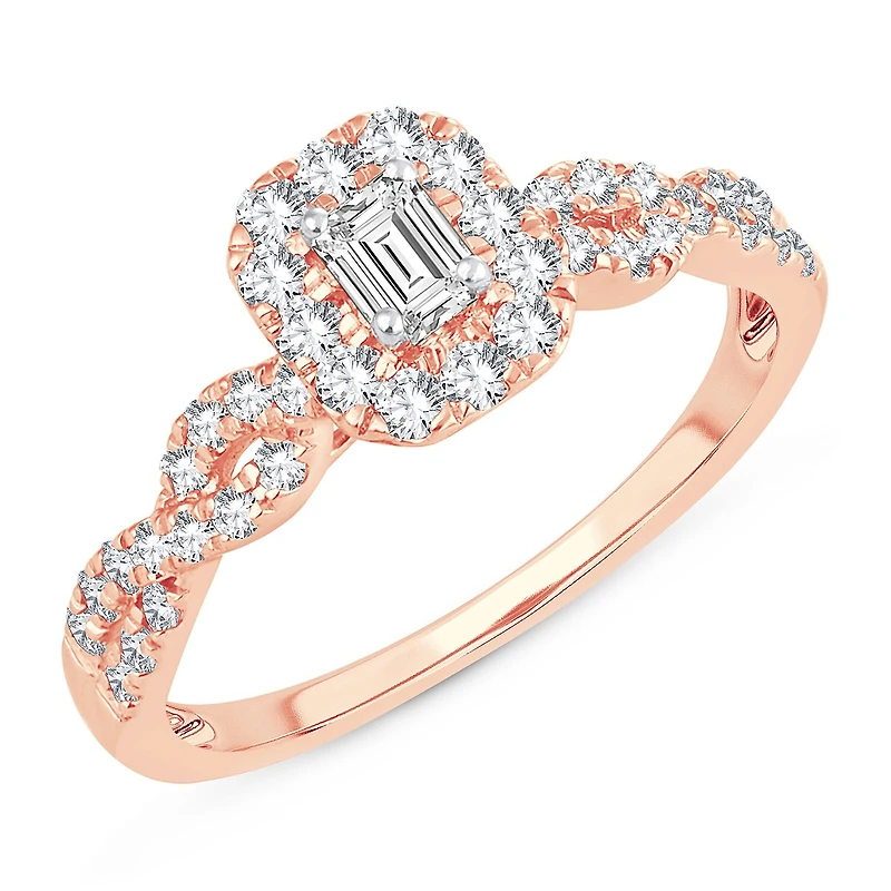 Womens 1/2 CT. T.W. Natural White Diamond 10K Gold Engagement Ring