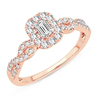 Womens 1/2 CT. T.W. Natural White Diamond 10K Gold Engagement Ring