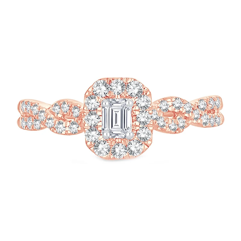 Womens 1/2 CT. T.W. Natural White Diamond 10K Gold Engagement Ring