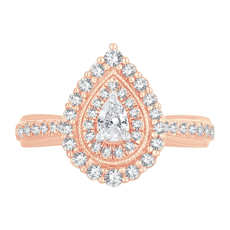 Womens / CT. T.W. Natural White Diamond 10K Gold Pear Engagement Ring