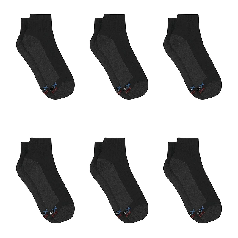 Hanes Ultimate Mens Multi-Pack 6 Pair Quarter Ankle Socks