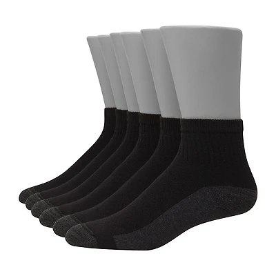 Hanes Ultimate Mens Multi-Pack 6 Pair Quarter Ankle Socks