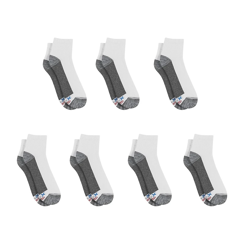 Hanes Ultimate Bonus Pack Mens Multi-Pack 7 Pair Quarter Ankle Socks