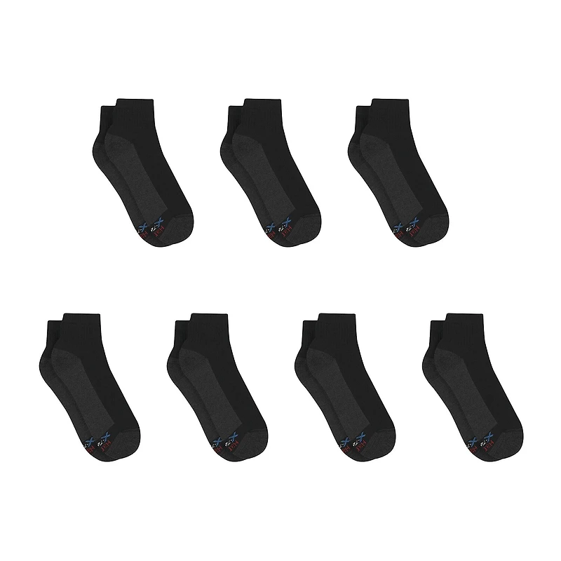 Hanes Ultimate Bonus Pack Mens Multi-Pack 7 Pair Quarter Ankle Socks