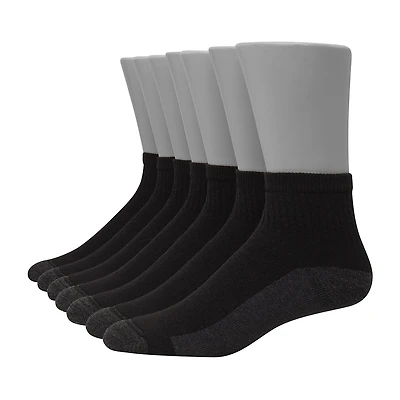Hanes Ultimate Bonus Pack Mens Multi-Pack 7 Pair Quarter Ankle Socks
