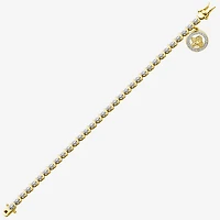 Sparkle Allure 14k Gold Over Bronze Womens Natural Diamond Accent Angel Round 7.25 Inch Tennis Bracelet