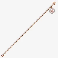 Sparkle Allure 14k Rose Gold Over Bronze Womens Natural Diamond Accent Angel Round 7.25 Inch Tennis Bracelet