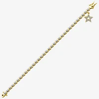 Sparkle Allure 14k Gold Over Bronze Womens Natural Diamond Accent Round Star 7.25 Inch Tennis Bracelet