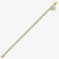 Sparkle Allure Dragonfly 14k Gold Over Bronze Womens Natural Diamond Accent Round 7.25 Inch Tennis Bracelet