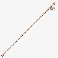 Sparkle Allure Dragonfly 14k Rose Gold Over Bronze Womens Natural Diamond Accent Round 7.25 Inch Tennis Bracelet