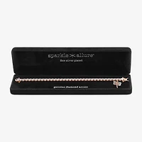 Sparkle Allure Dragonfly 14k Rose Gold Over Bronze Womens Natural Diamond Accent Round 7.25 Inch Tennis Bracelet