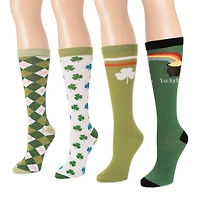 Muk Luks Womens Multi-Pack 4 Pair Over the Calf Socks