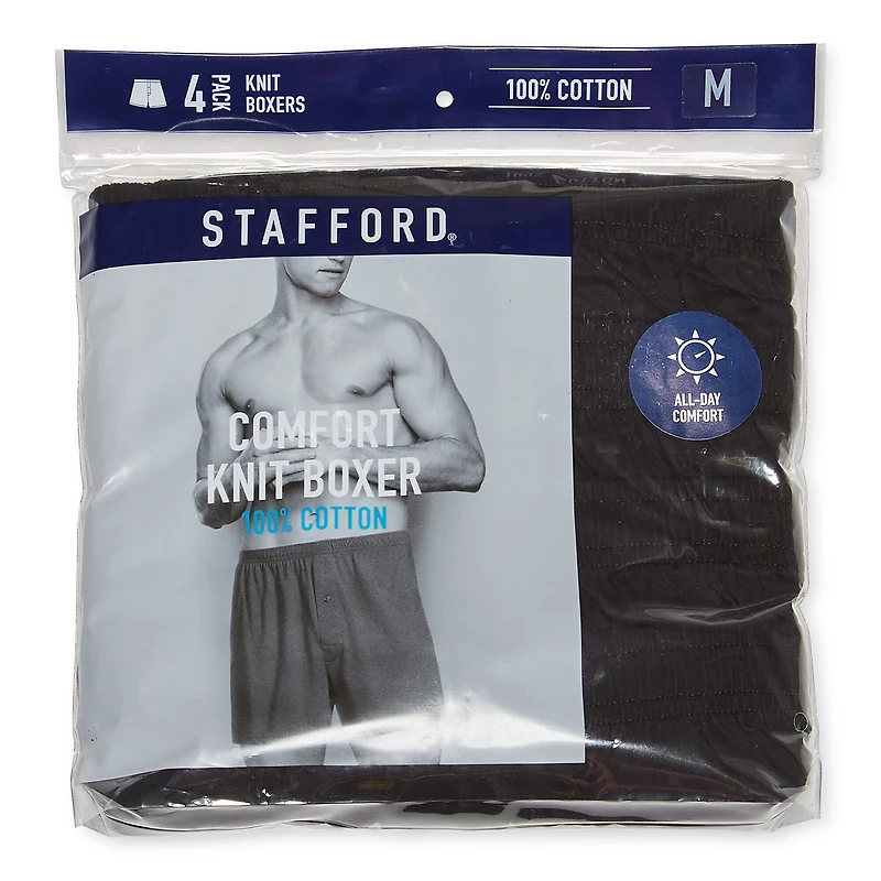 Stafford Knit Mens 4 Pack Boxers 305939