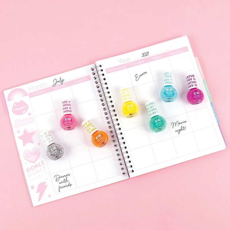 Three Cheers For Girls Rainbow Days Of The Week Nail Polish 7 Bottle Set