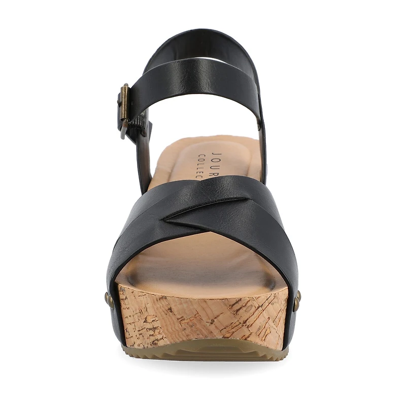 Journee Collection Valentina Womens Round Open Toe Block Heel Pumps