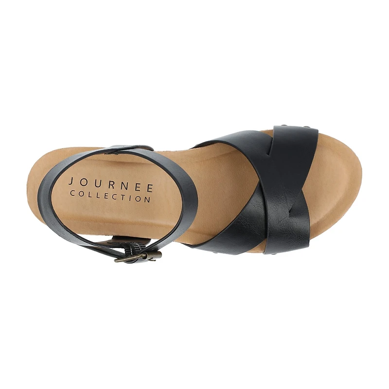 Journee Collection Valentina Womens Round Open Toe Block Heel Pumps