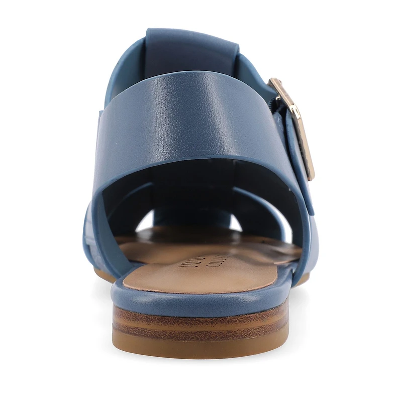 Journee Collection Womens Cailinna Ankle Strap Flat Sandals