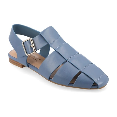 Journee Collection Womens Cailinna Ankle Strap Flat Sandals