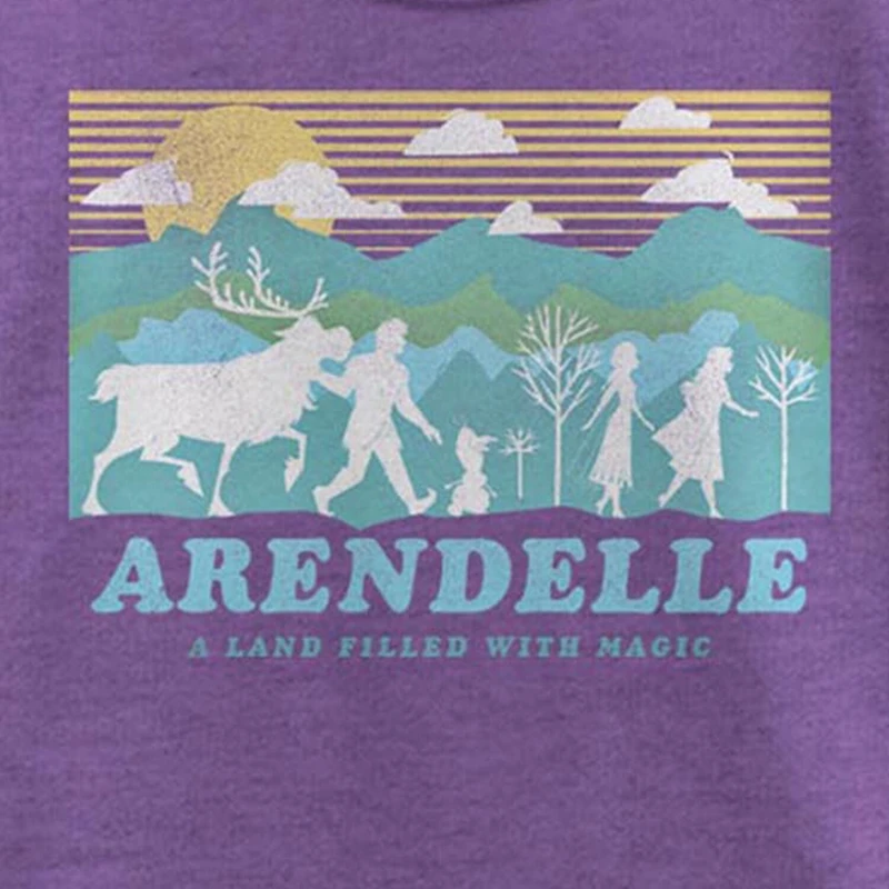 Arendelle Little & Big Kid Girls Crew Neck Short Sleeve Slim Fit Frozen Graphic T-Shirt