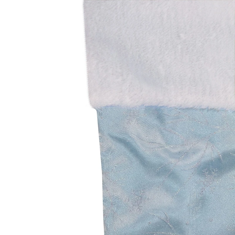 Northlight 20.5-Inch Blue And White Sheer Organza With Faux Fur Cuff Christmas Stocking