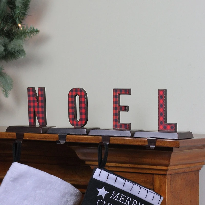 Northlight Red And Black Buffalo Plaid Innoelin 2-pc. Christmas Stocking Holder