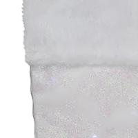 Northlight 22in Led White Iridescent Glittered Snowflake Christmas Stocking
