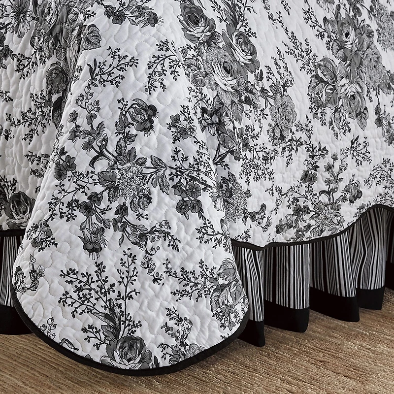 Laurel Manor Toile Garden Cotton Bedskirt