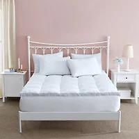 Laura Ashley Down Alternative Mattress Pad With Printed Gusset