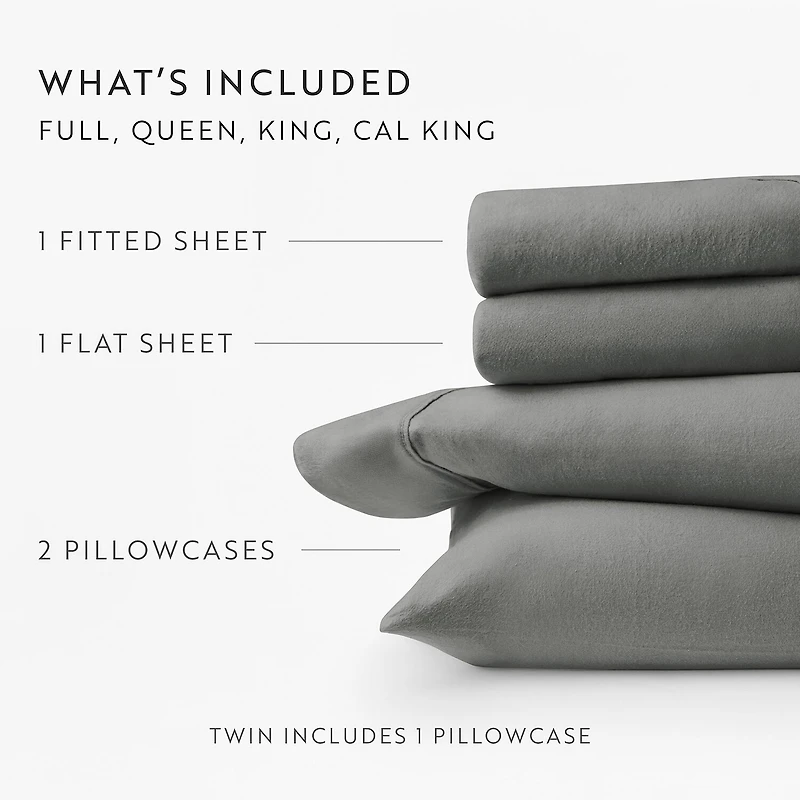 Casual Comfort Solid and Print Flannel Sheet Set