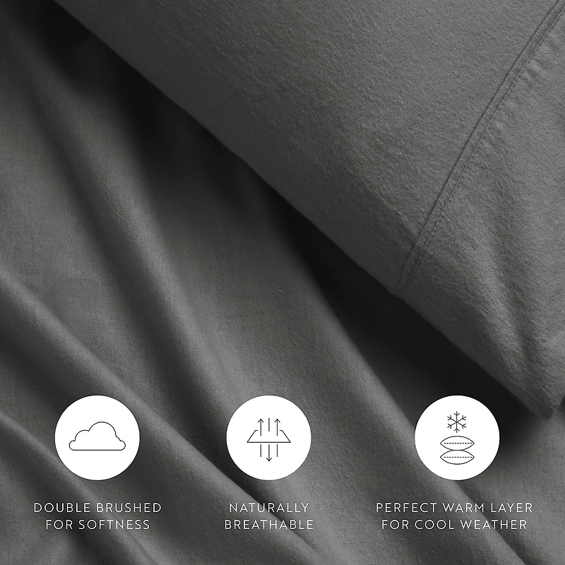Casual Comfort Solid and Print Flannel Sheet Set