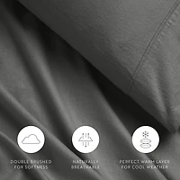 Casual Comfort Solid and Print Flannel Sheet Set