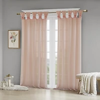 Madison Park Florah Tab Top Sheer Single Curtain Panel