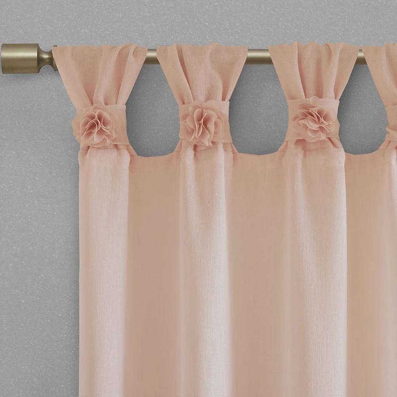 Madison Park Florah Tab Top Sheer Single Curtain Panel