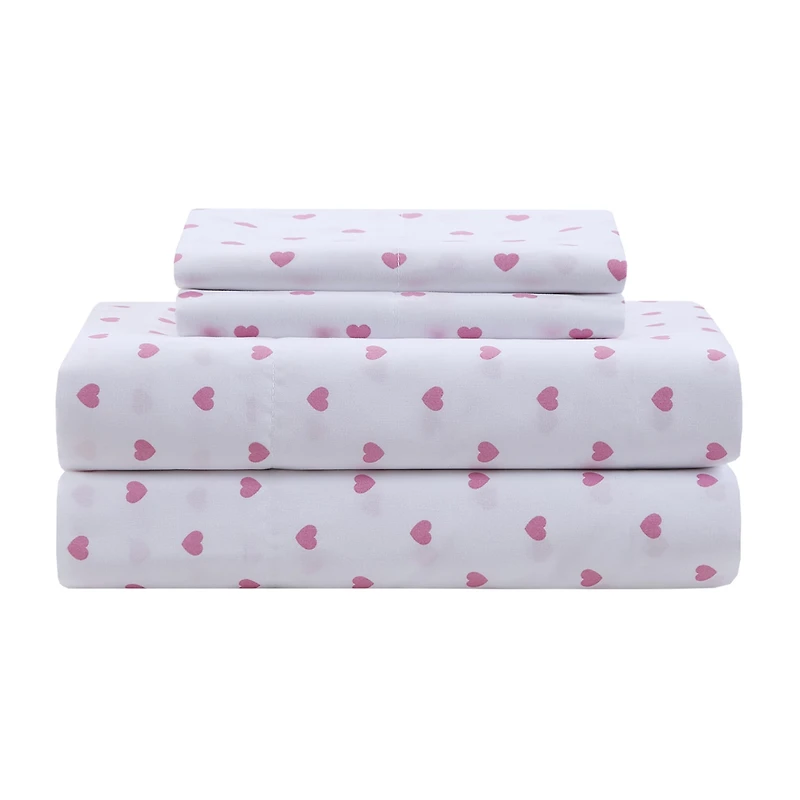 INK+IVY Kids Girl Pink Heart Sheet Set