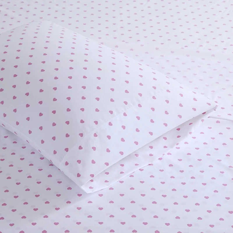 INK+IVY Kids Girl Pink Heart Sheet Set