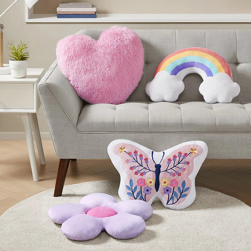 INK+IVY Kids Pink Heart Throw Pillow