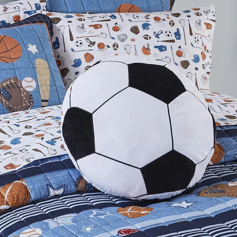 INK+IVY Kids Soccer Ball Round Throw Pillow