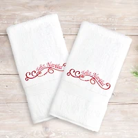 Linum Home Textiles Feliz Navidad Swirls 2-pc. Hand Towel