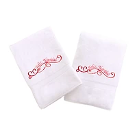 Linum Home Textiles Feliz Navidad Swirls 2-pc. Hand Towel