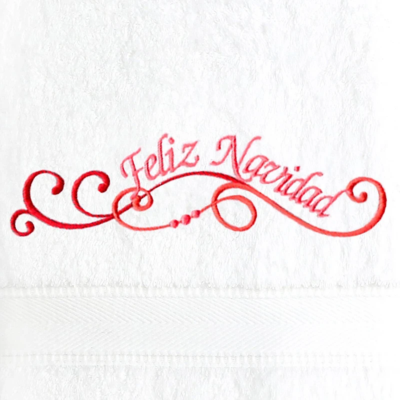 Linum Home Textiles Feliz Navidad Swirls 2-pc. Hand Towel