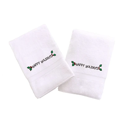 Linum Home Textiles Happy Holiday Ornamnt 2-pc. Hand Towel
