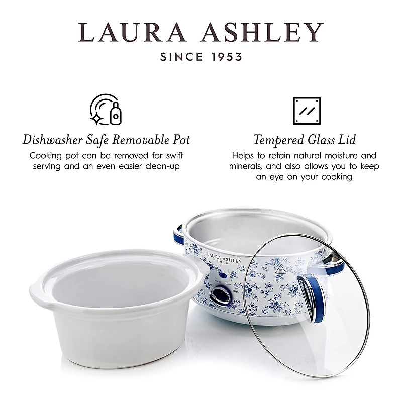 Laura Ashley 3 1/2 Qt Slow Cooker