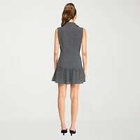 belle vie Womens Sleeveless Shirt Dress