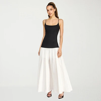 belle vie Womens Drop Waist Aline Maxi Dress