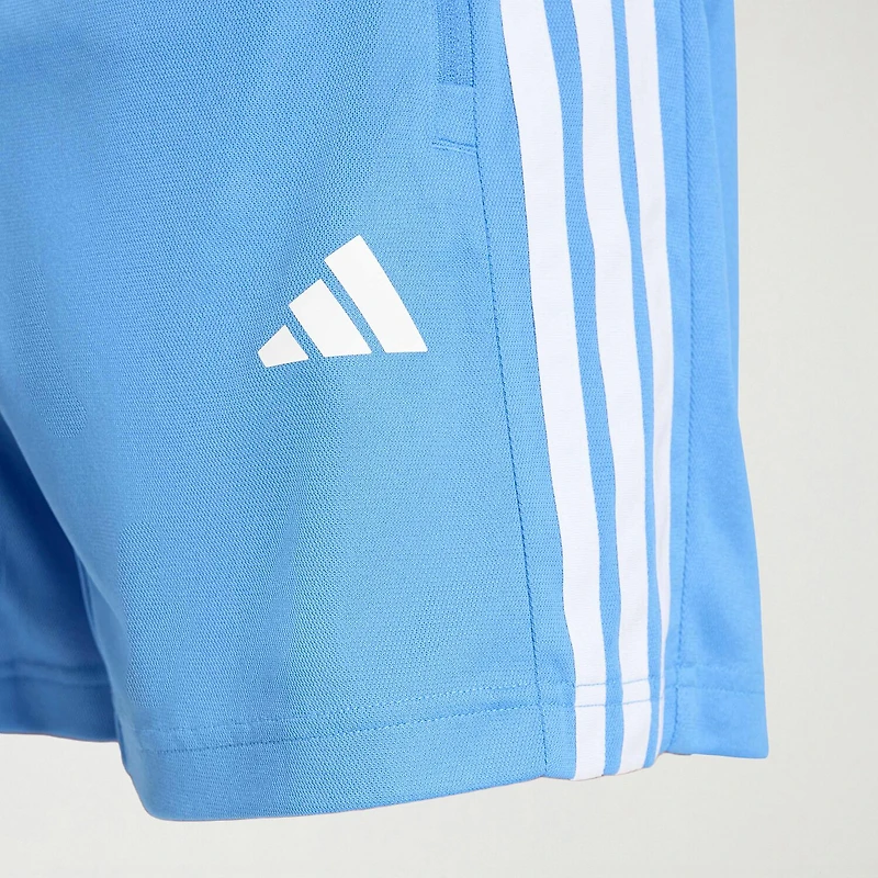 adidas Essentials 3 Stripe Pique Mens 7" Mid Rise Workout Shorts