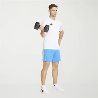 adidas Essentials 3 Stripe Pique Mens 7" Mid Rise Workout Shorts