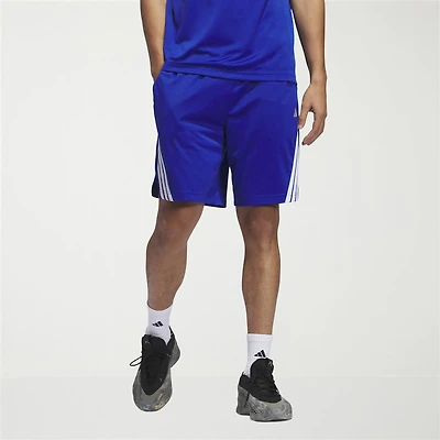 adidas 3 Stripe Mens Mid Rise 9" Basketball Short