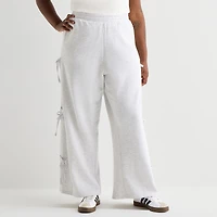 Forever 21 Womens Juniors Plus Wide Leg Mid Rise Pull-On Pant