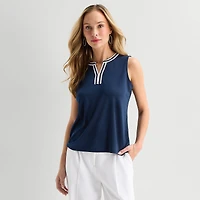 Liz Claiborne Womens V Neck Sleeveless Blouse