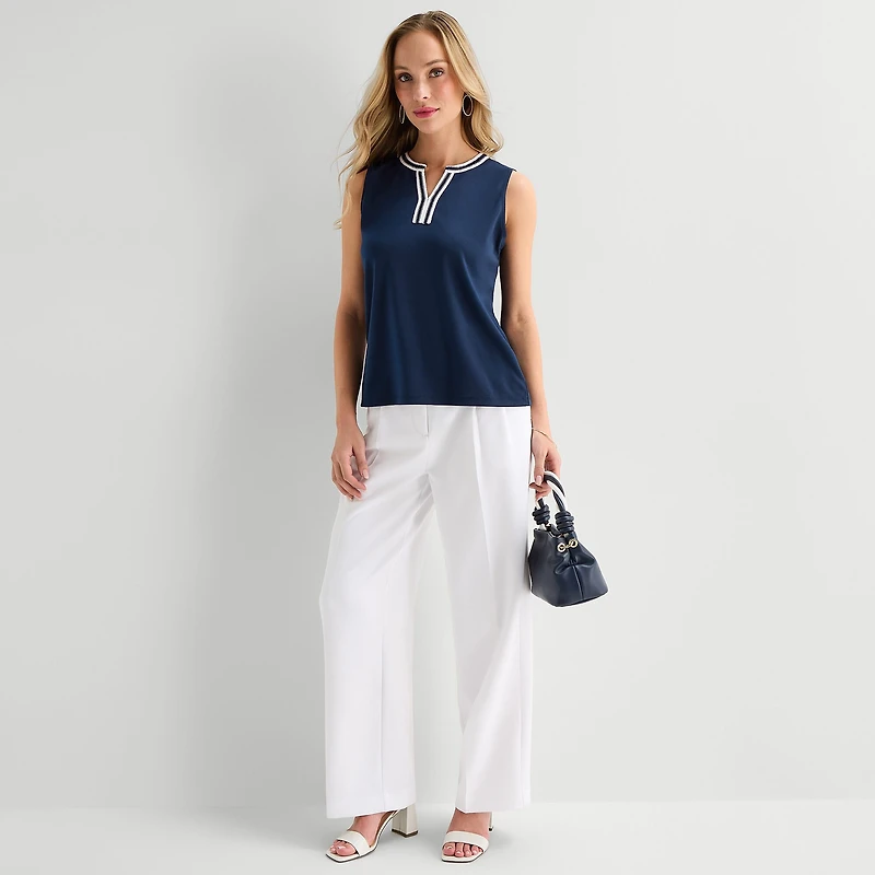 Liz Claiborne Womens V Neck Sleeveless Blouse